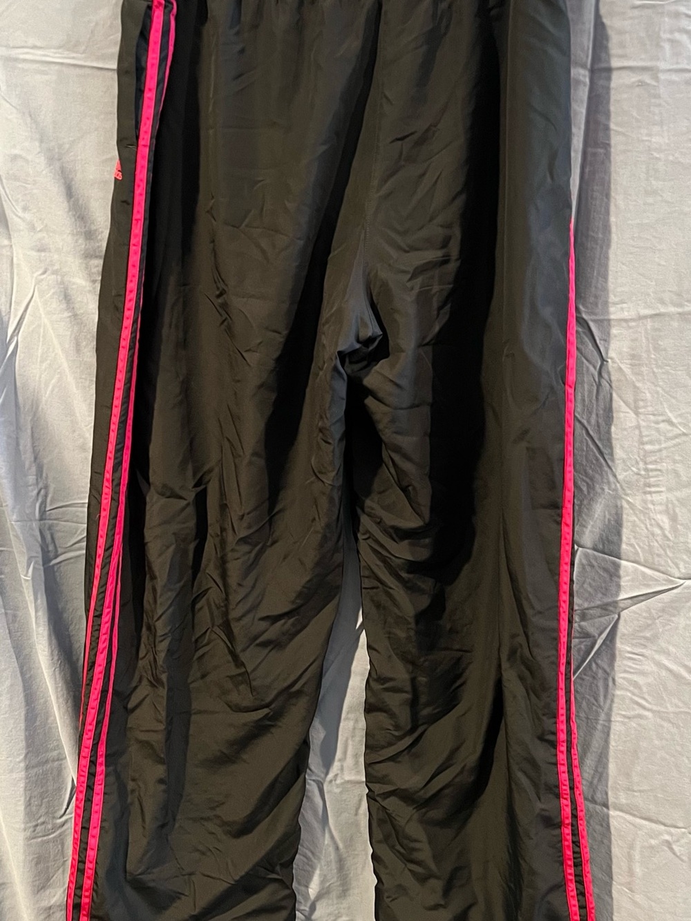 Dark Grey Track Pants with Pink Side Stripes - Picture 2 of 3